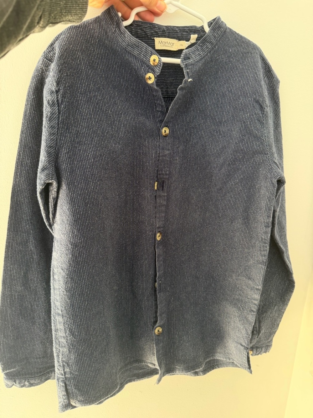 MarMar Copenhagen Navy Corduroy Button-Down Shirt for Kids